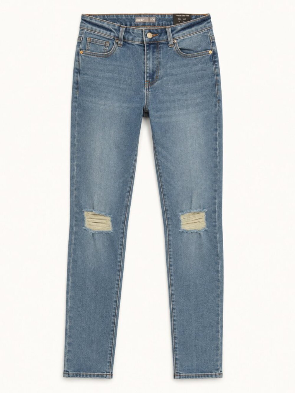 Tractr Diane Distressed Mid Rise Slim Jeans NWT 2/26